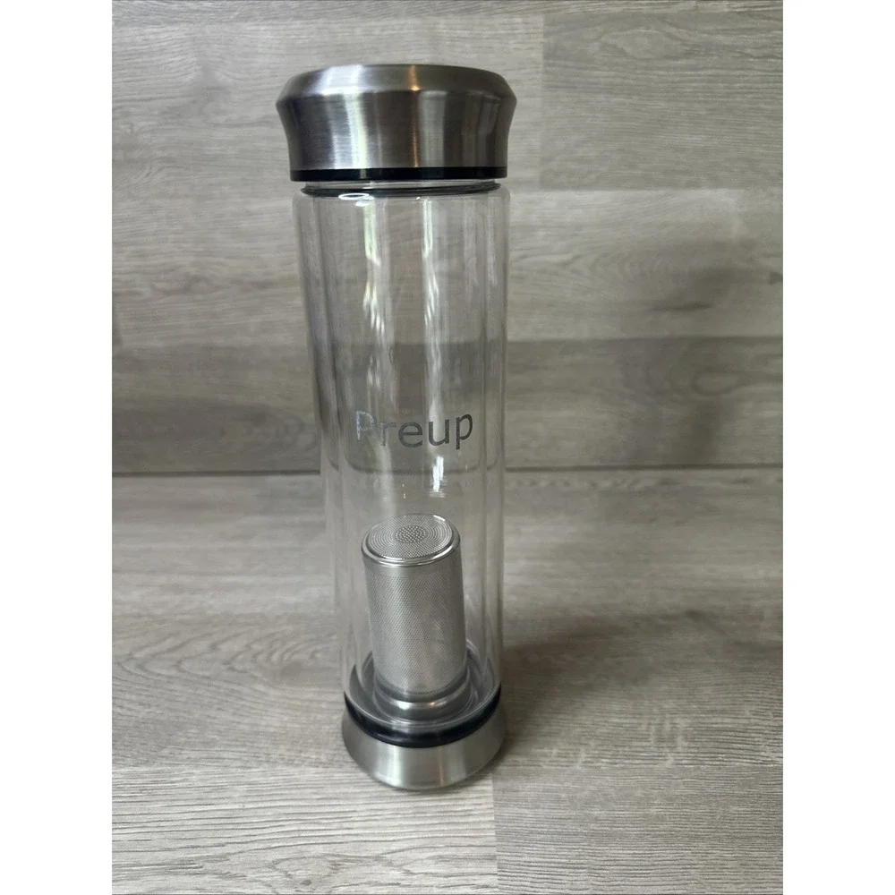Preup Tea Infuser and Glass Water Bottle. Excellent Condition.‎ On-The-Go Brew.